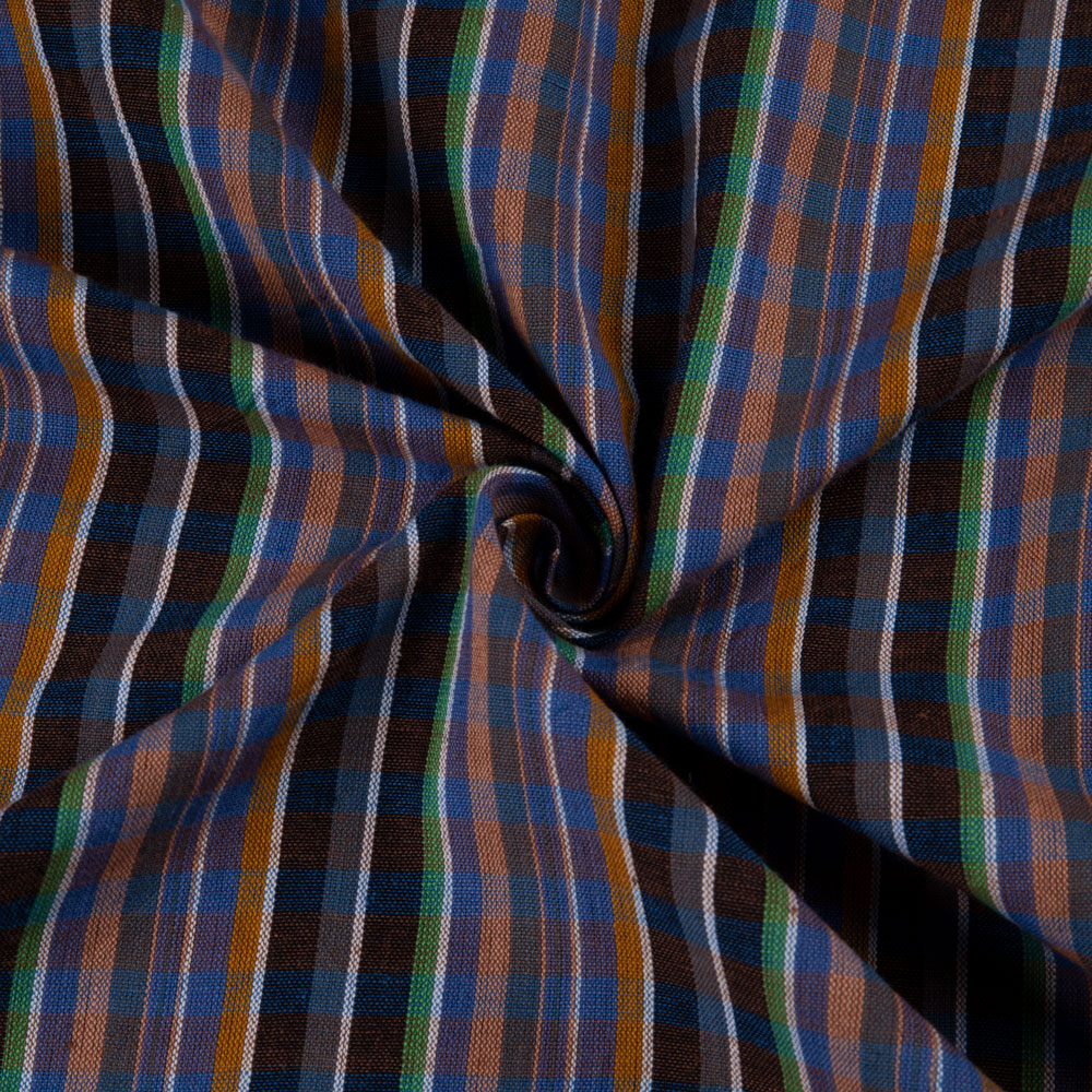 Check Multicolour Pure Cotton 100 GSM Handwoven Fabric