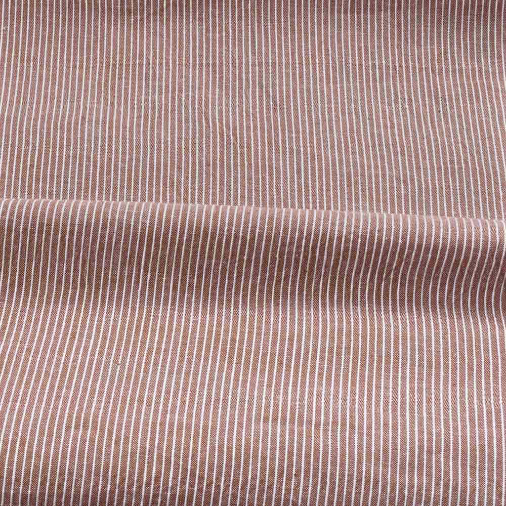 STRIPE BROWN PURE COTTON 95 GSM HANDWOVEN FABRIC