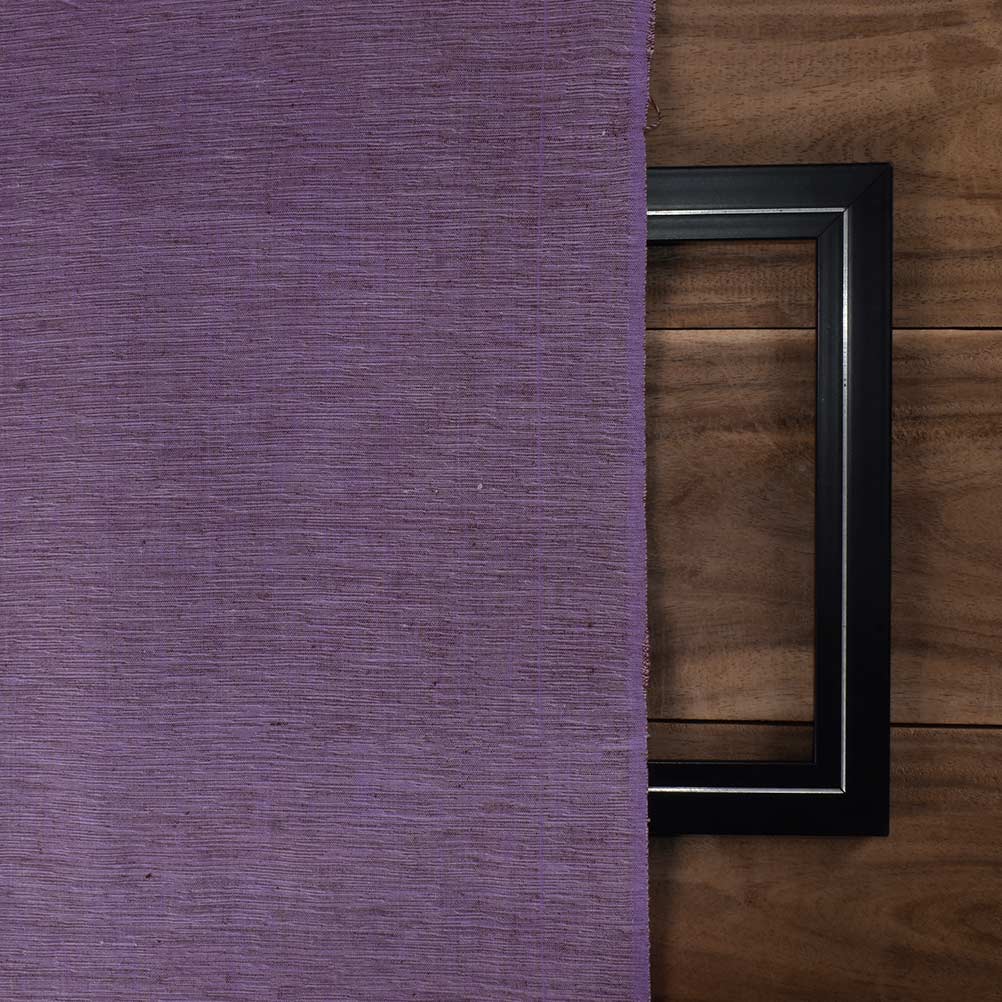 CHAMBRAY PURPLE KHADI COTTON 158 GSM HANDWOVEN FABRIC MT13