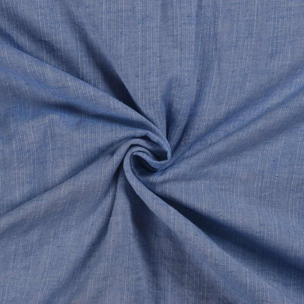 Stripe Blue Pure Cotton 80 GSM Handwoven Fabric