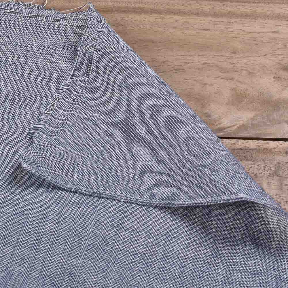 Herringbone grey twill pure cotton 100 GSM handwoven fabric