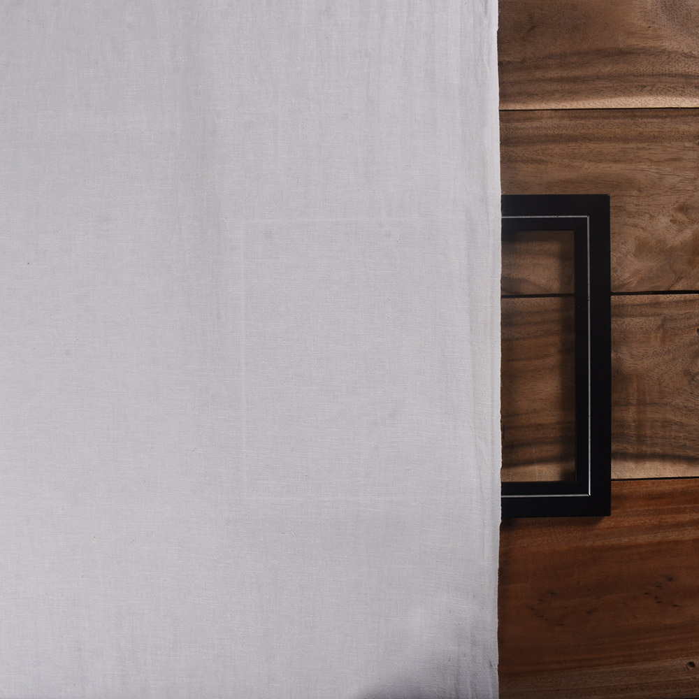 PLAIN WHITE HEMP & COTTON 195 GSM HANDWOVEN FABRIC