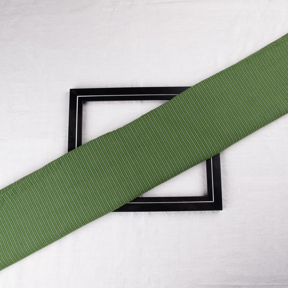 Stripe Green Pure Cotton 57 GSM Handwoven Fabric