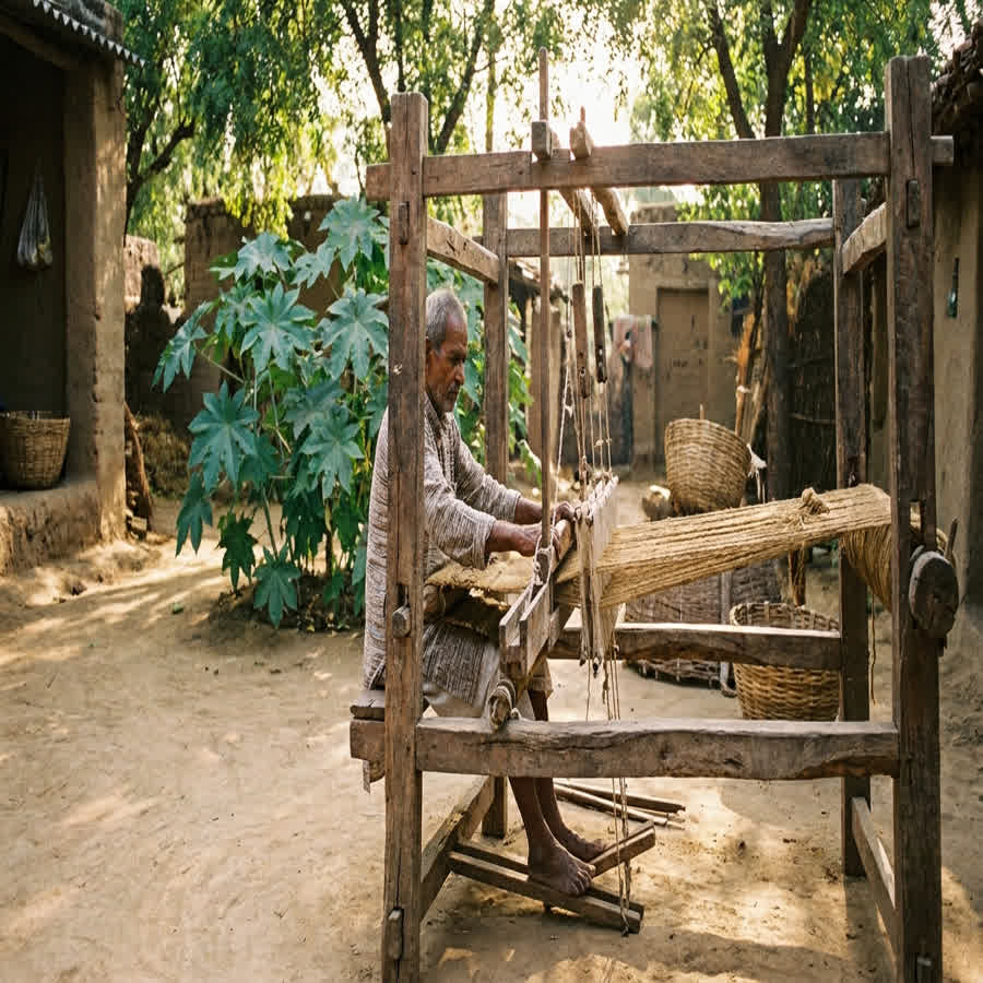 From Castor Leaves to Loom: The Decentralized Eri Silk Weaving Process — Anuprerna handloom