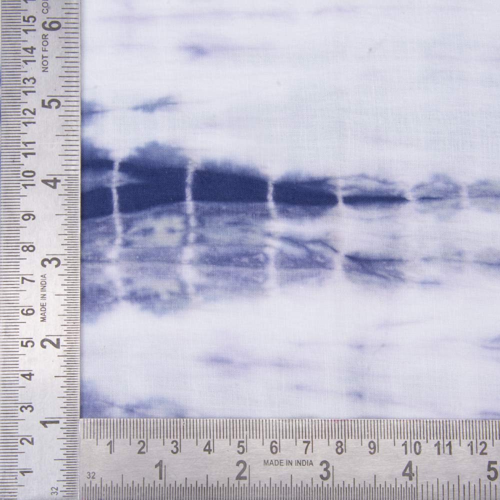 ABSTRACT BLUE TIE DYE KHADI COTTON 110 GSM HANDWOVEN FABRIC