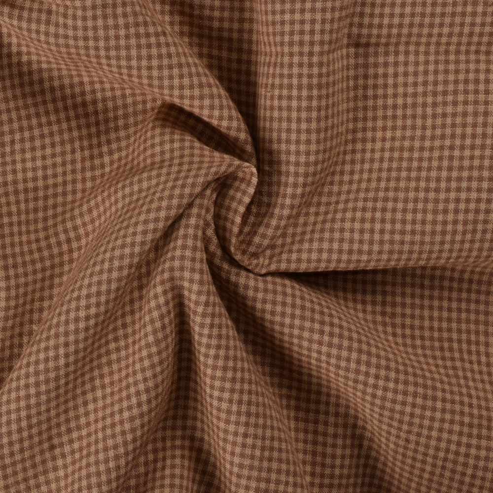 Check Brown Pure Cotton 100 GSM Handwoven Fabric 340