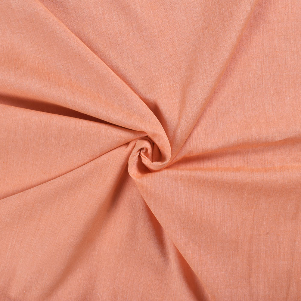 Plain Orange Pure Cotton 78 GSM Handwoven Fabric