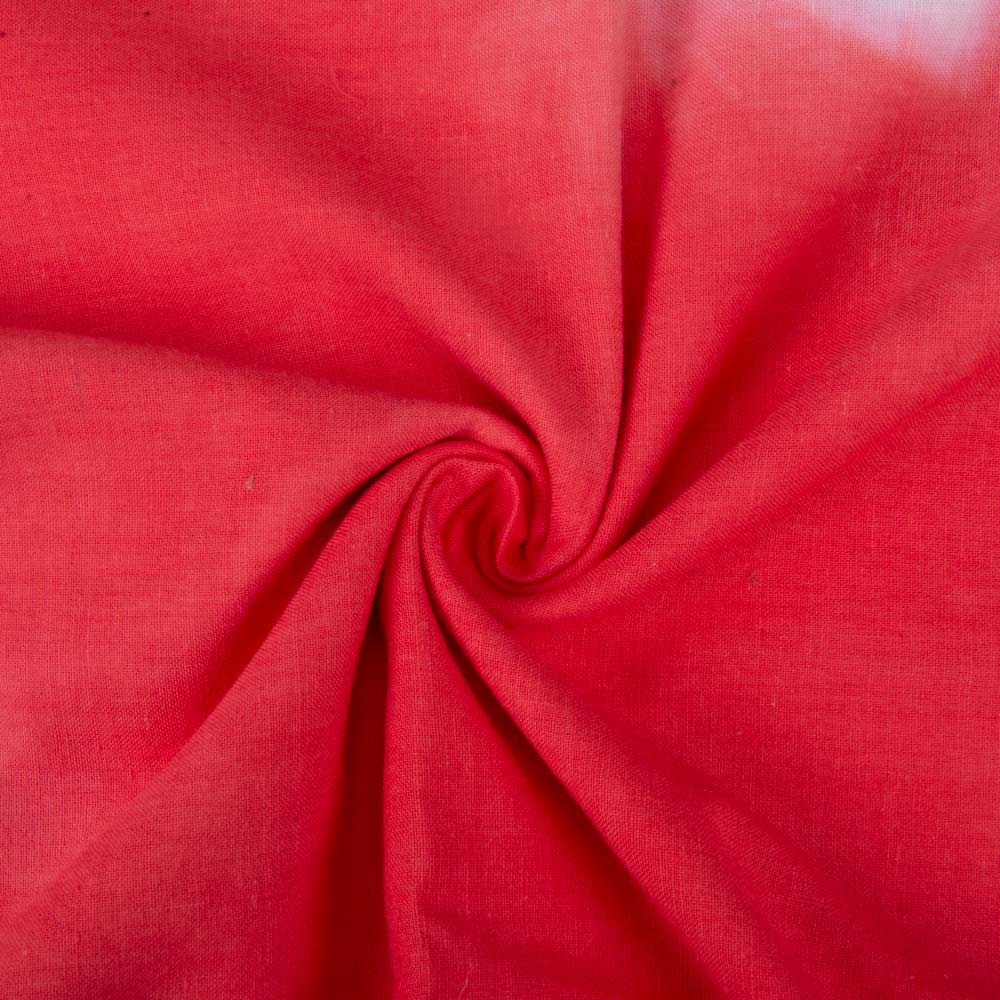 Abstract Red White Tie Dye Khadi Cotton 120 GSM Handwoven Fabric