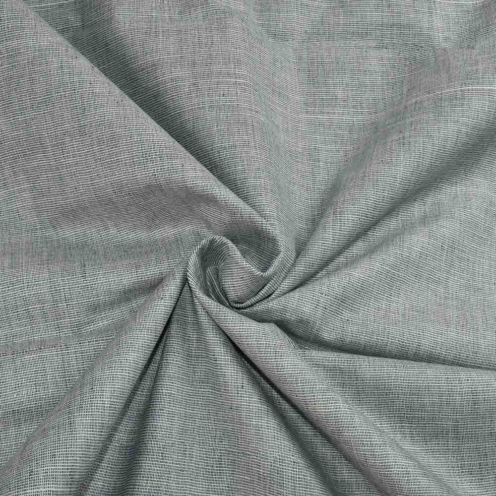Chambray Grey Khadi Cotton 113 GSM Handwoven Fabric