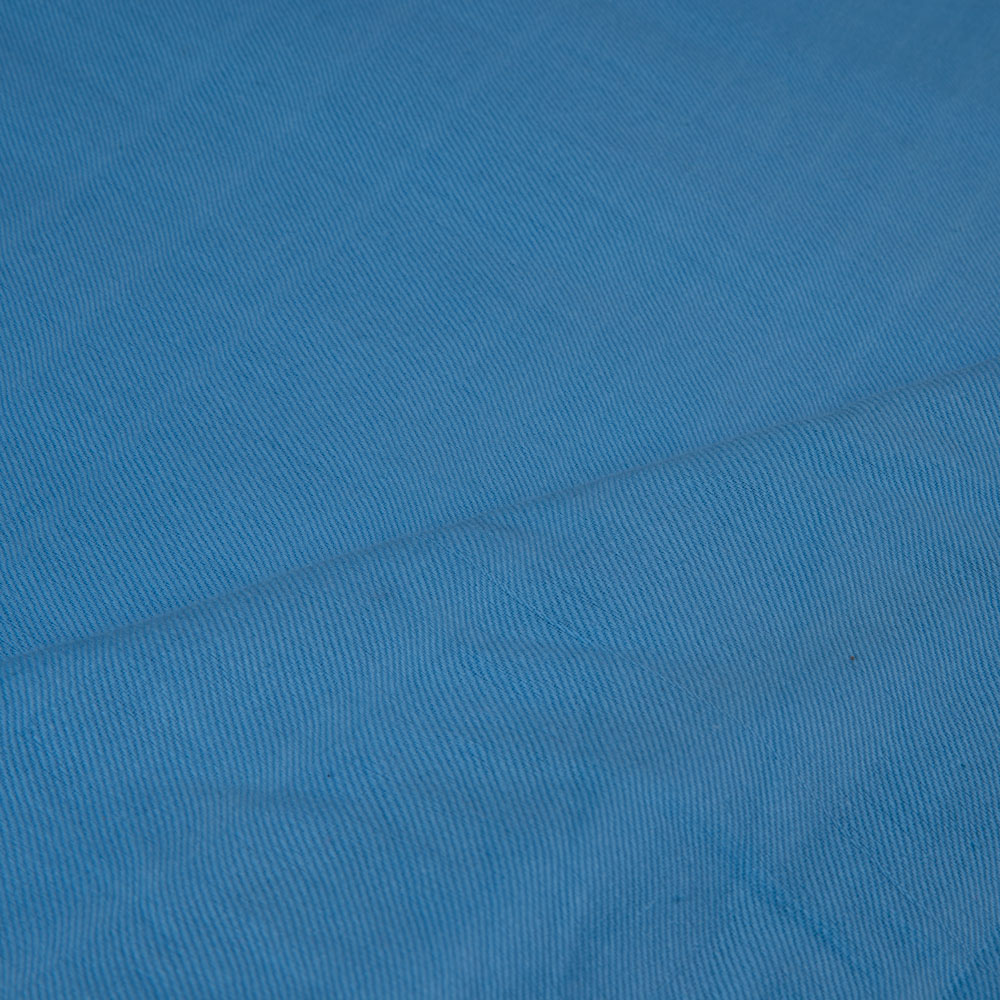 SOLID SATIN TWILL BLUE PURE COTTON 102 GSM HANDWOVEN FABRIC