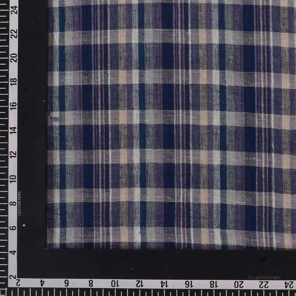 CHECK MULTICOLOR PURE COTTON 96 GSM HANDWOVEN FABRIC