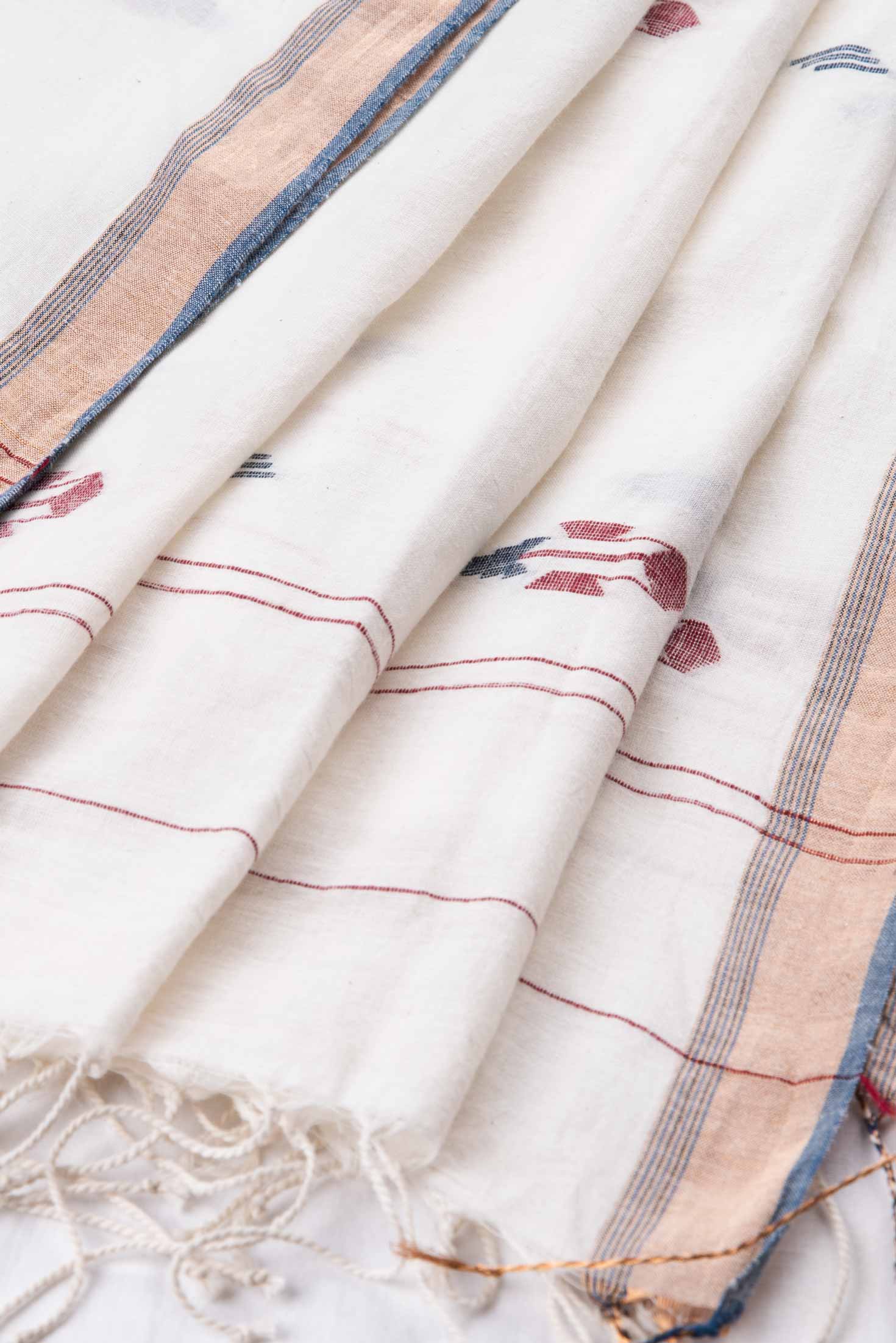 HANDWOVEN WHITE SCARF 99