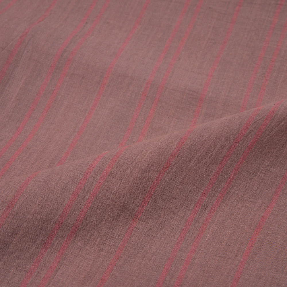 STRIPE BROWN PURE COTTON 56 GSM HANDWOVEN FABRIC