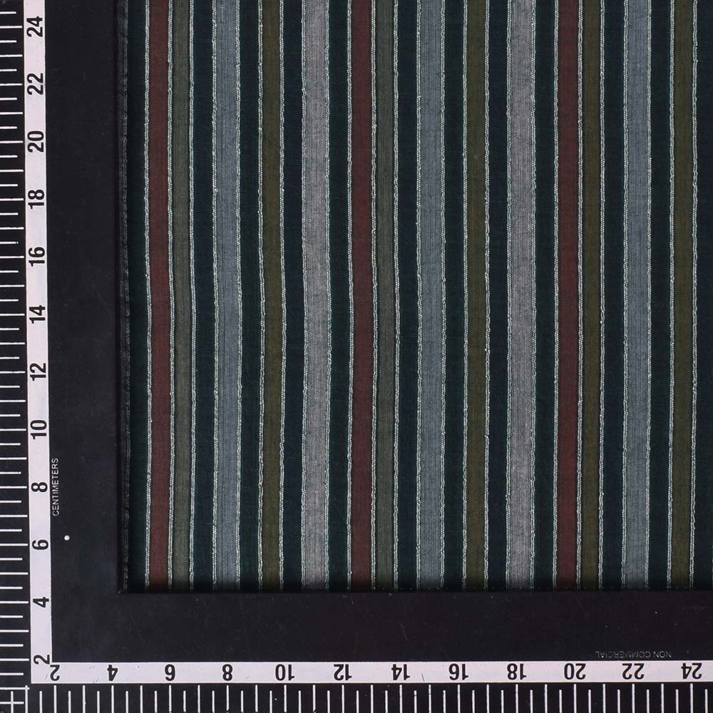 STRIPE MULTICOLOR PURE COTTON 60 GSM HANDWOVEN FABRIC 309