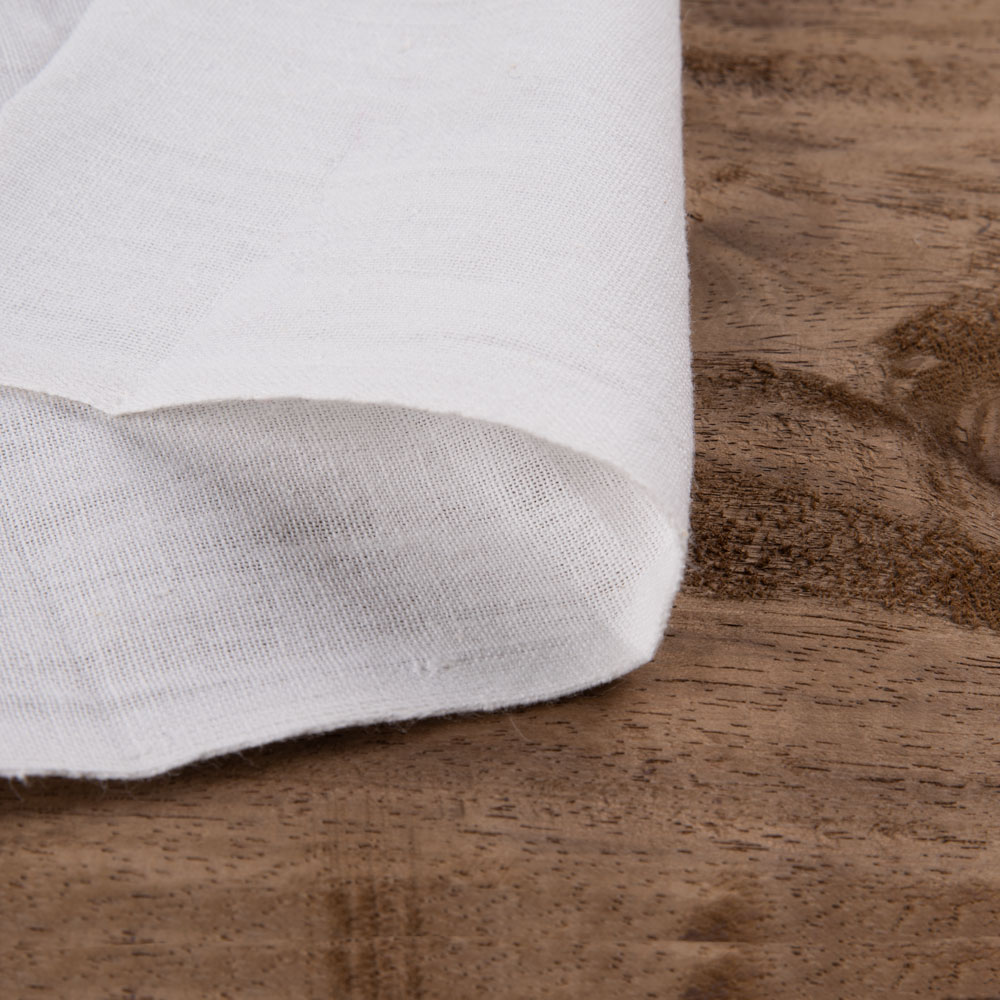 Plain White Natural Organic Khadi Cotton 107 GSM Mercerized Fabric