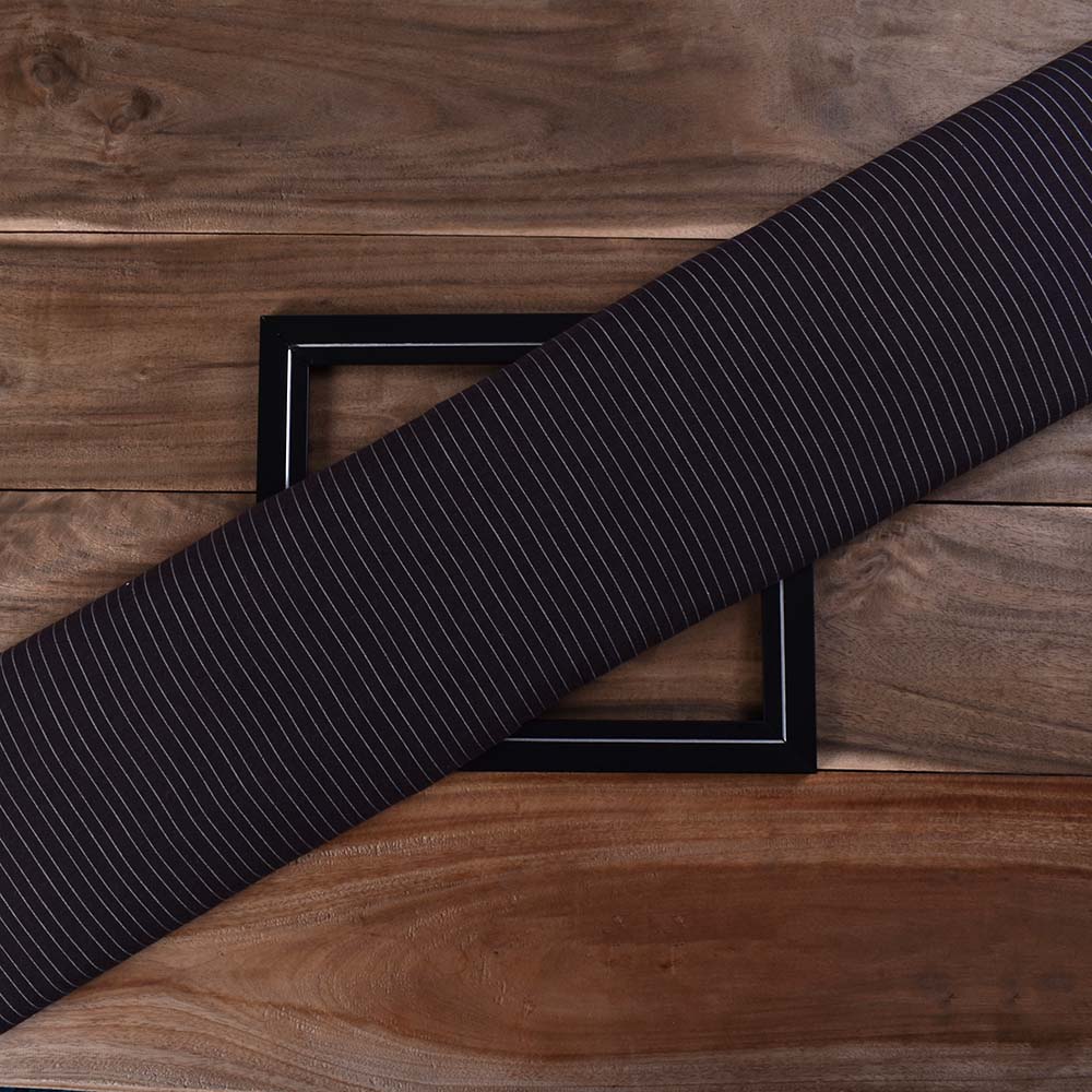Stripe Black Pure Cotton 110 GSM Handwoven Fabric 328