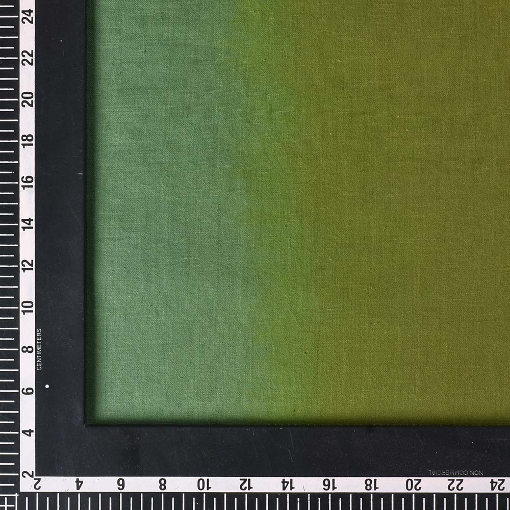 ombré TIE DYE YELLOW GREEN KHADI COTTON 115 GSM HANDWOVEN FABRIC