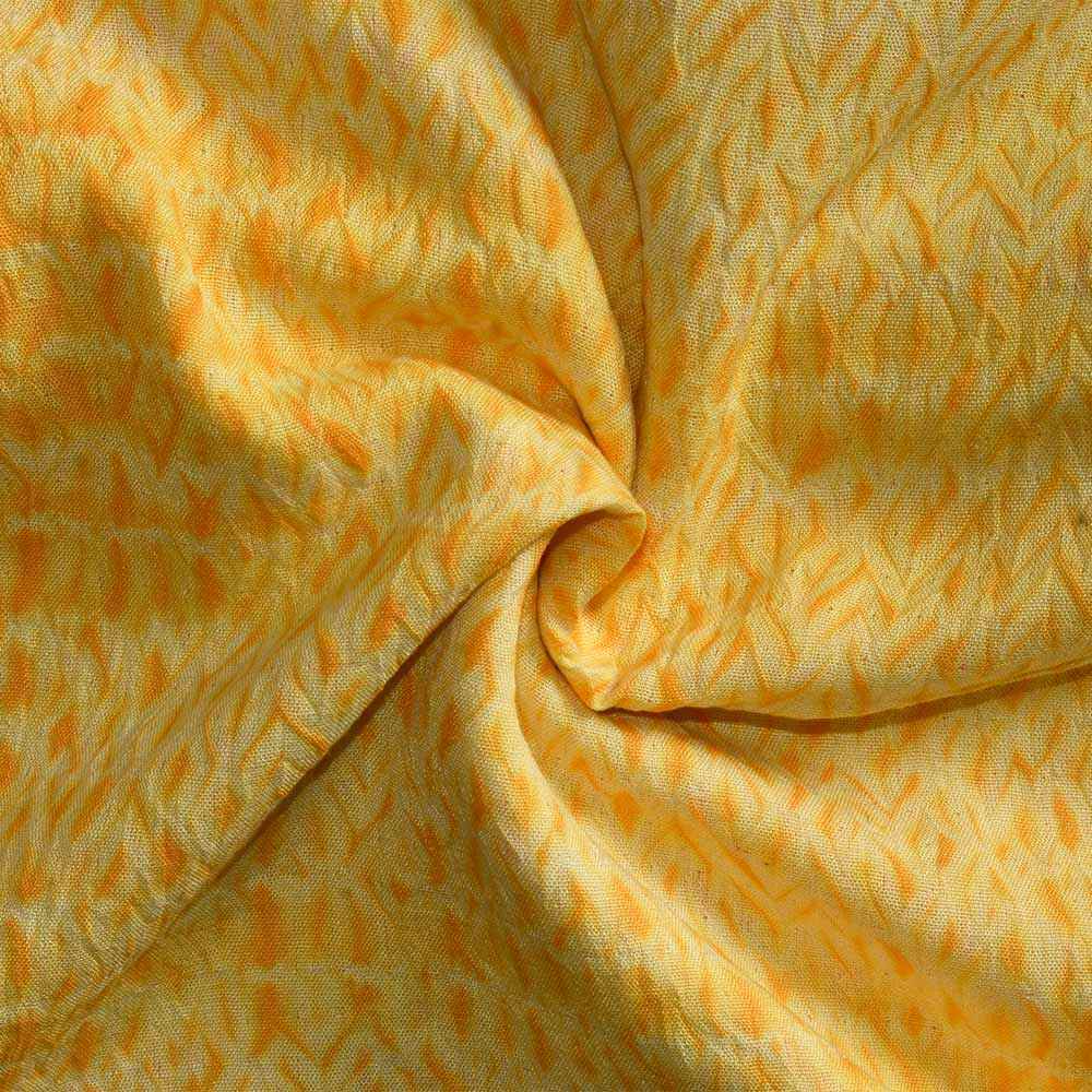 Abstract Yellow Shibori Mercerised Cotton 79 GSM Fabric