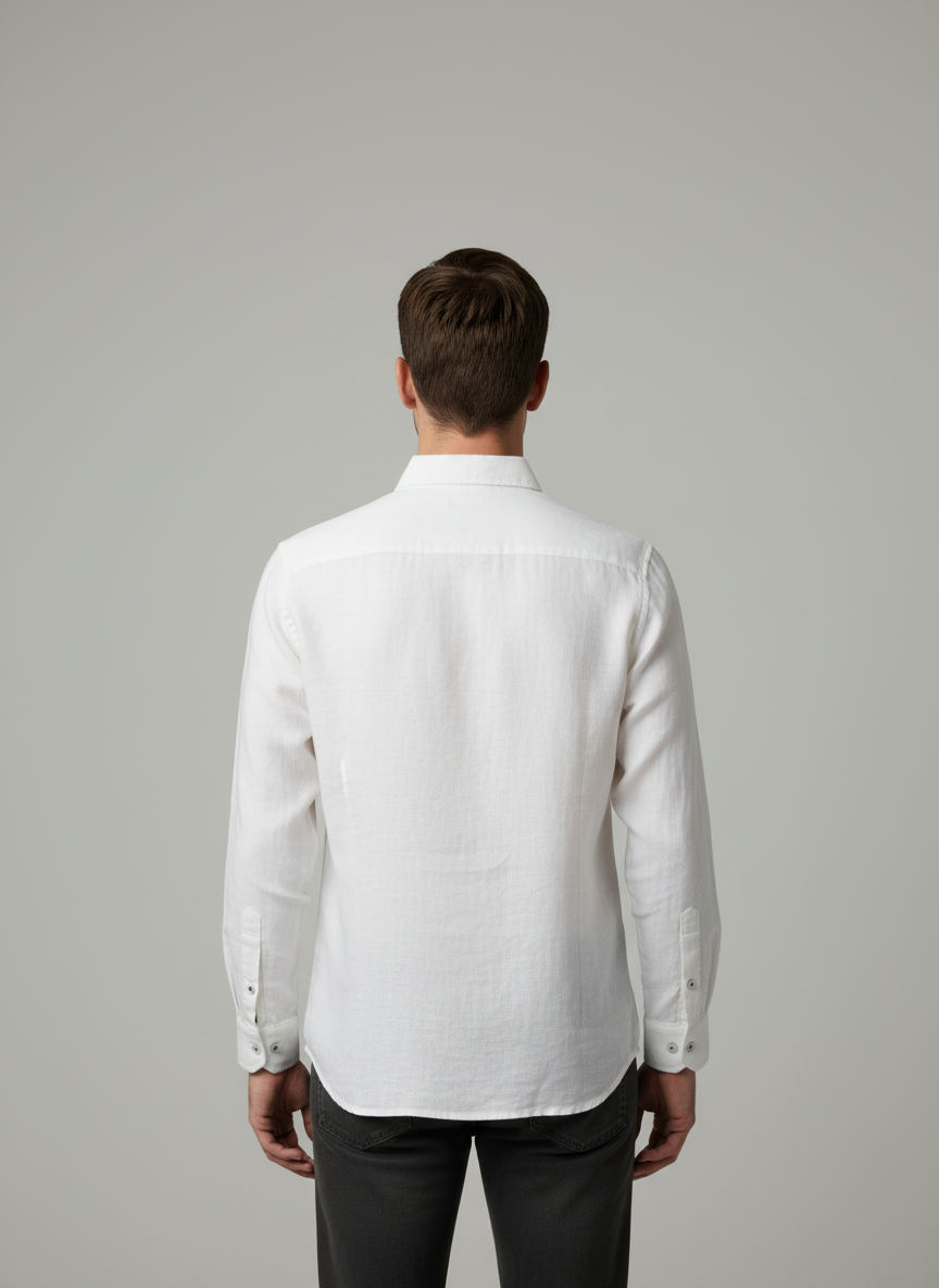 Spread Collared Shirt With Kurta Placket And Zipper Pockets