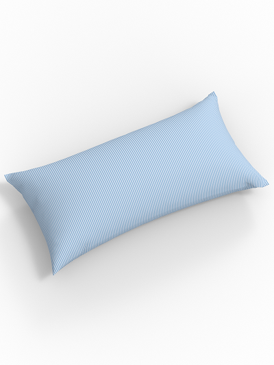 Stripe Blue Pure Cotton Lumbar Cushion Cover