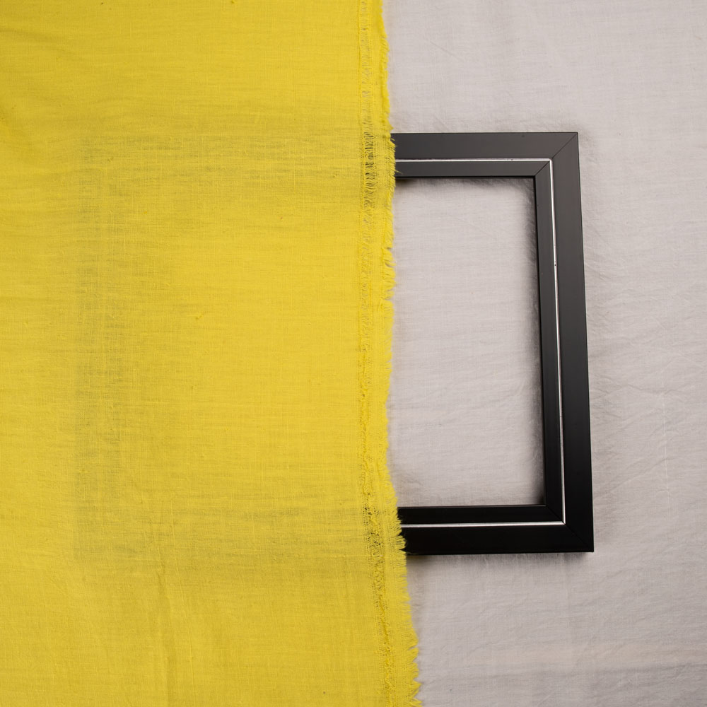 PLAIN YELLOW PURE KHADI 120 GSM HANDSPUN & HANDWOVEN FABRIC