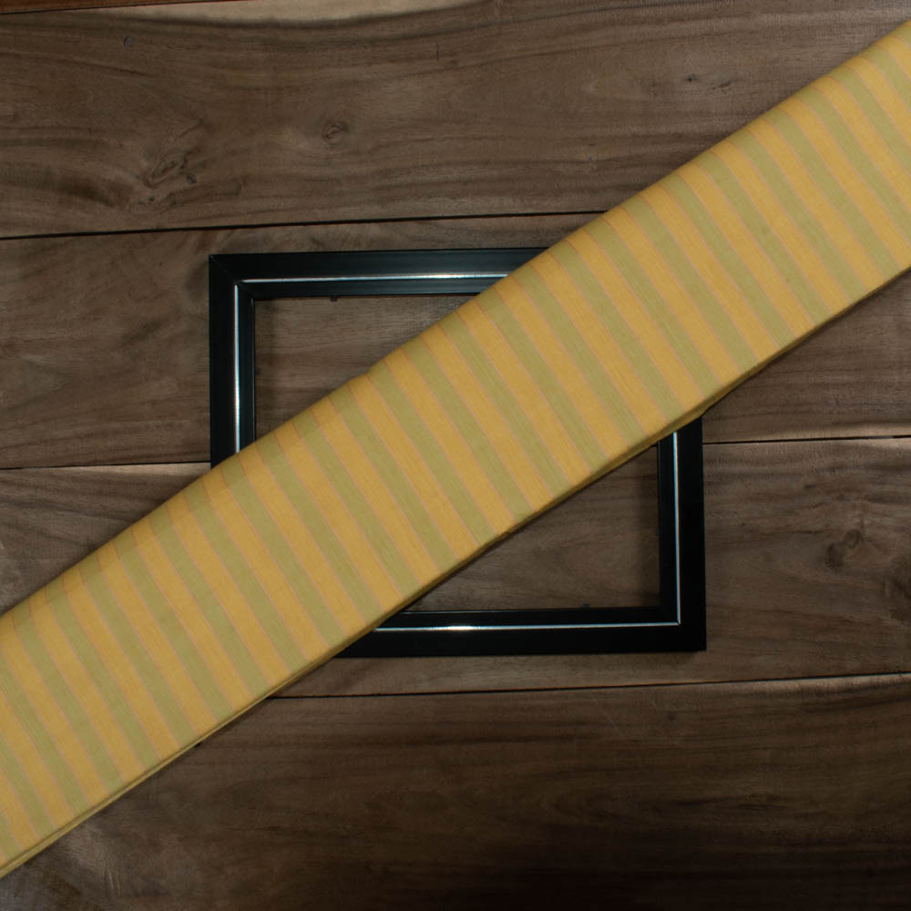 Stripe Yellow Pink Green Cotton 60 GSM Handwoven Fabric
