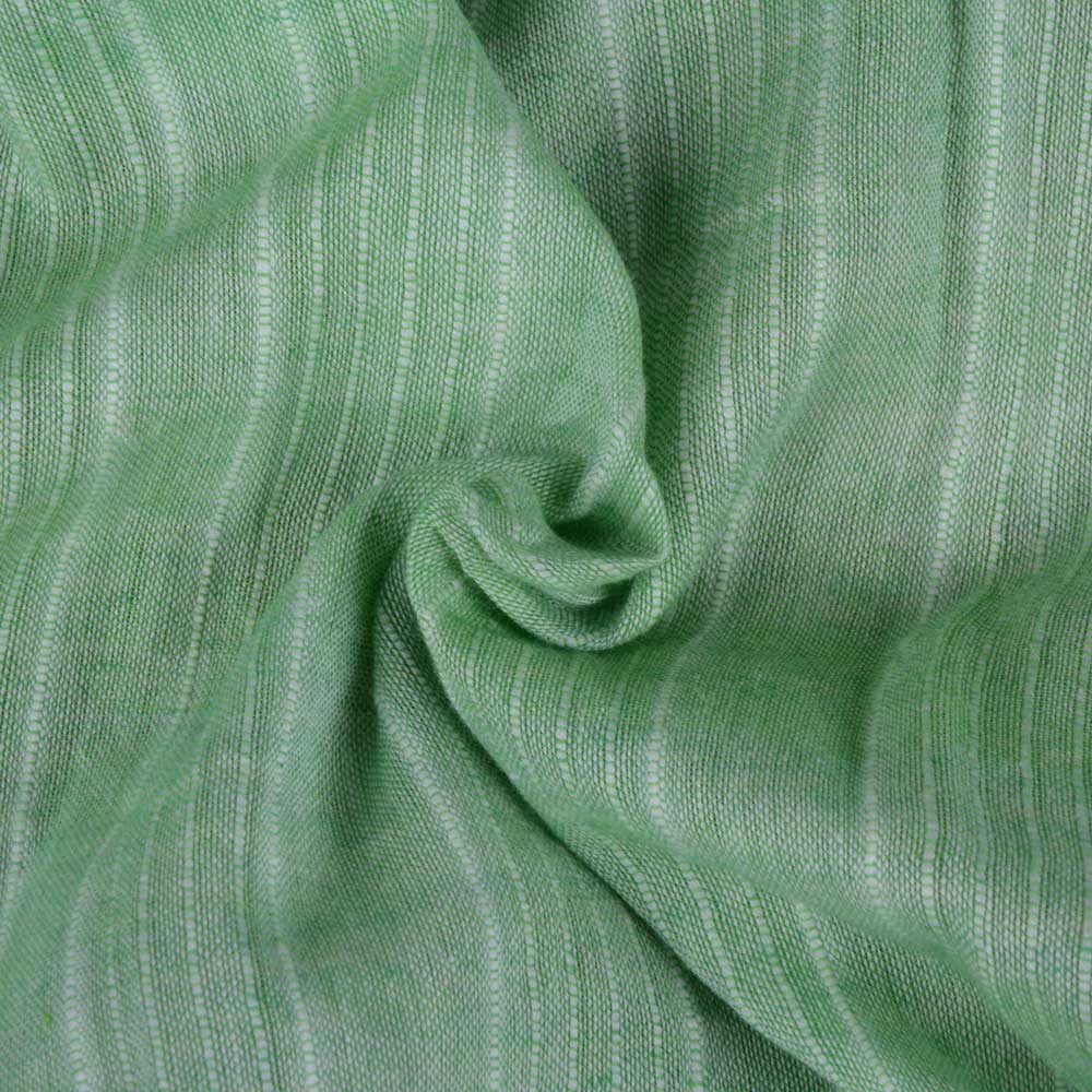 Stripe Green Pure Cotton 80 GSM Handwoven Fabric