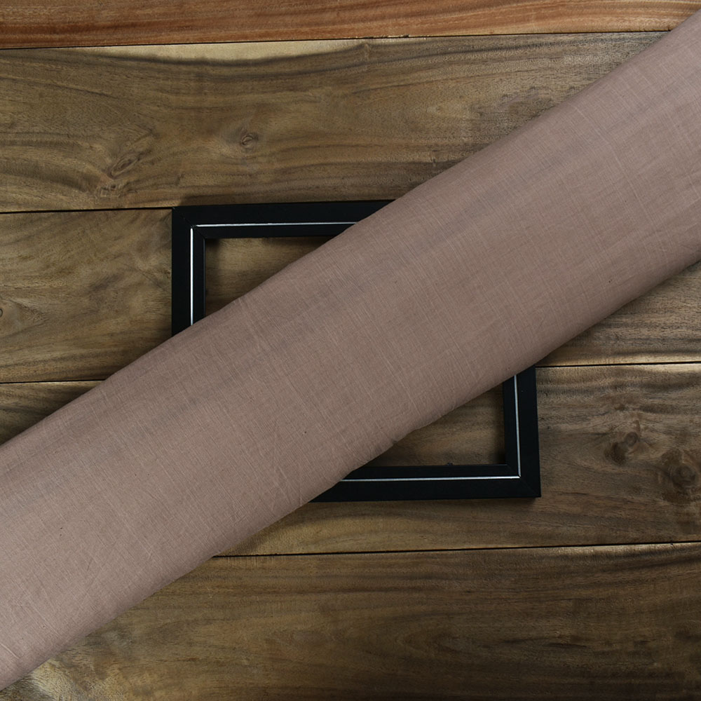 Plain Taupe Khadi Cotton 65 GSM Handwoven Fabric