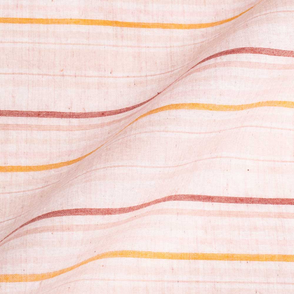 Stripe Baby Pink Pure Cotton 61 GSM Handwoven Fabric