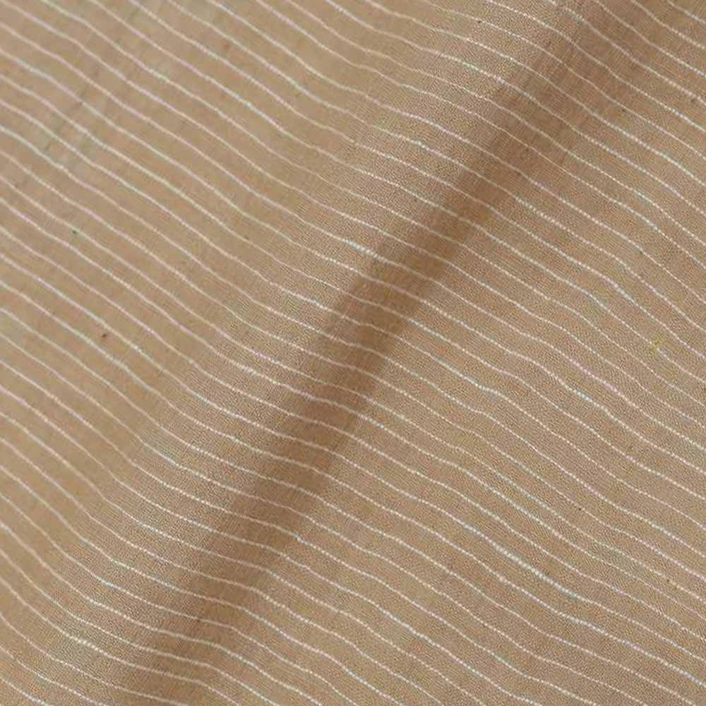 Stripe Beige Pure Cotton 65 GSM Handwoven Fabric