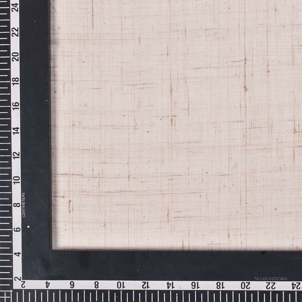 FUTKI CREAM & BROWN KHADI COTTON 134 GSM HANDWOVEN FABRIC