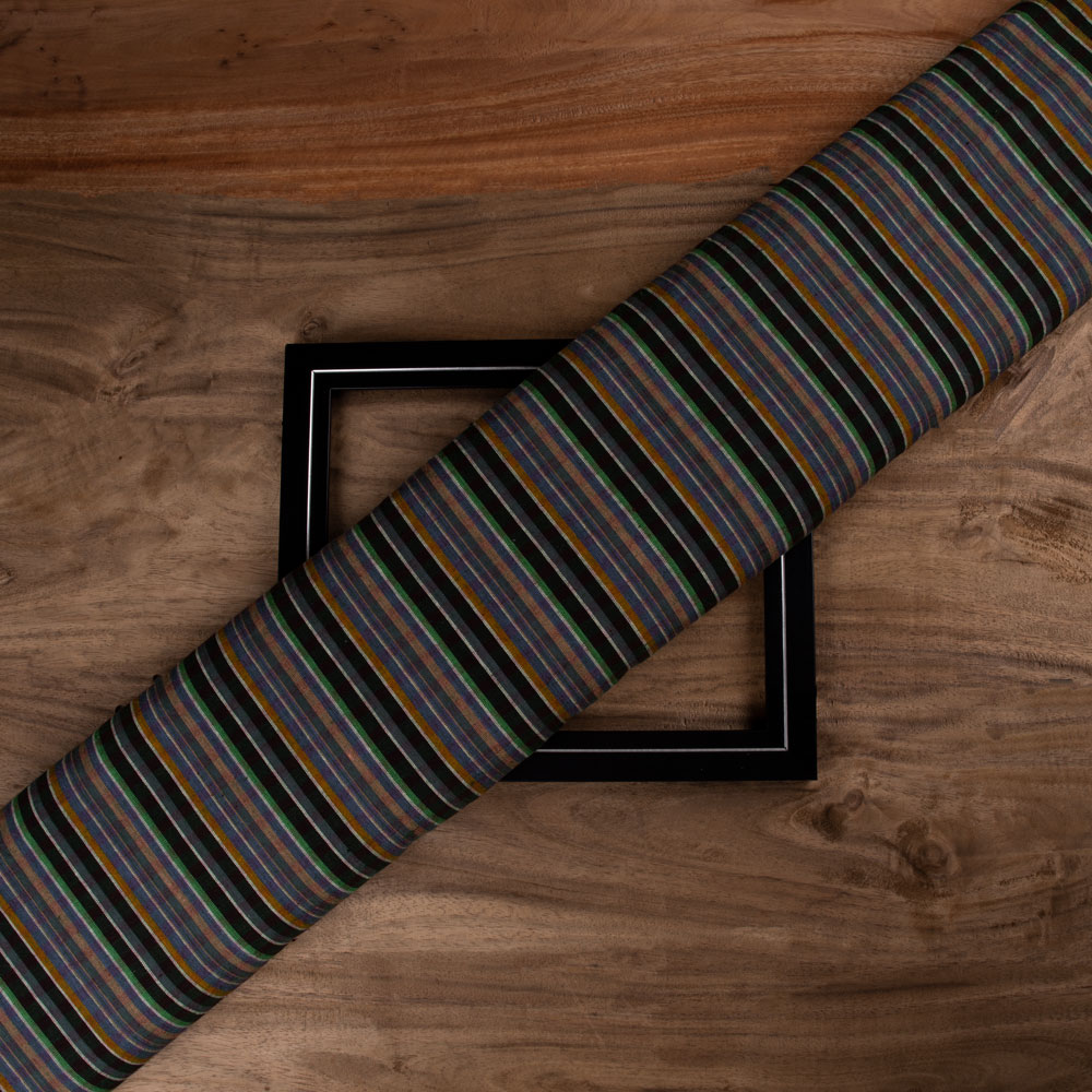 Check Multicolour Khadi Cotton 134 GSM Handwoven Fabric
