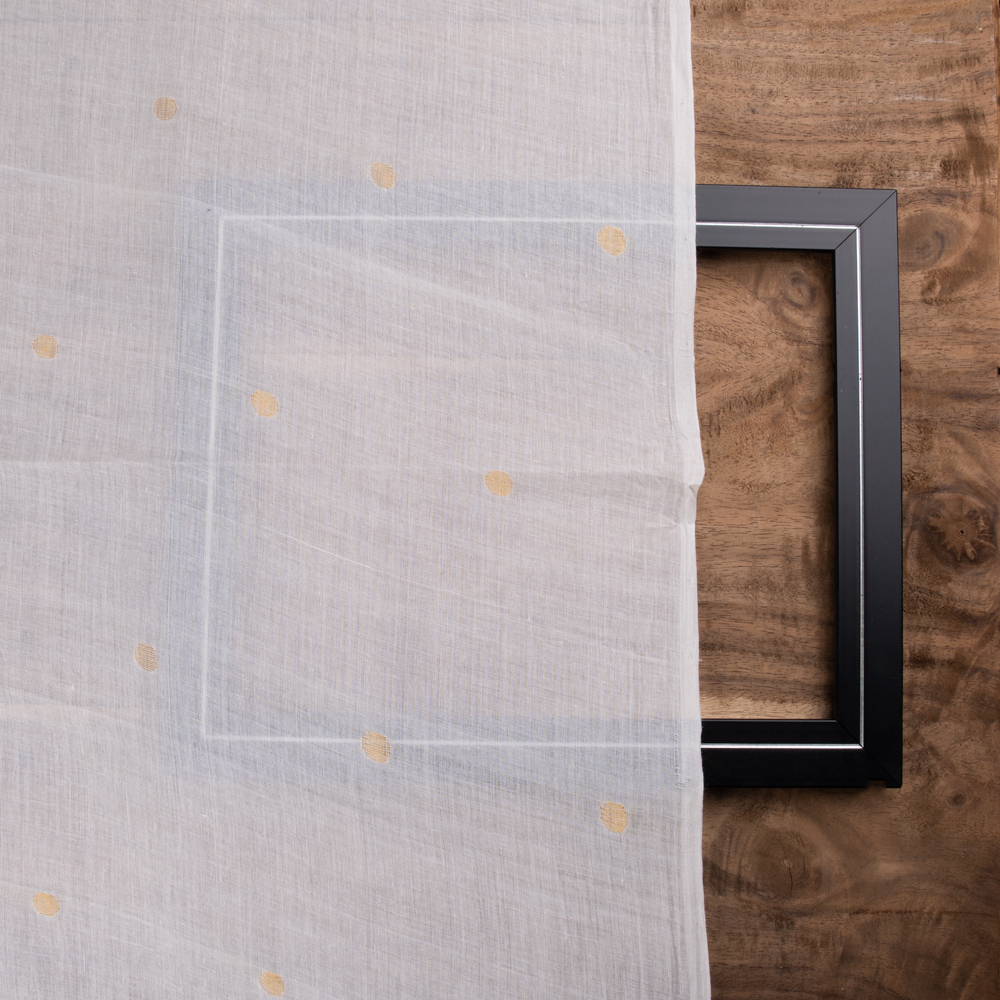 GEOMETRIC CREAM JAMDANI COTTON SILK BLEND 53 GSM FABRIC