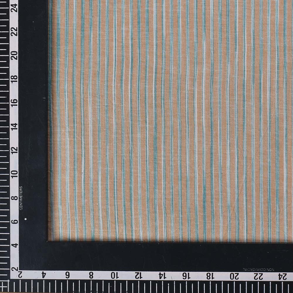 STRIPE YELLOW GREEN YARN TIE DYE PURE COTTON 65 GSM HANDWOVEN FABRIC