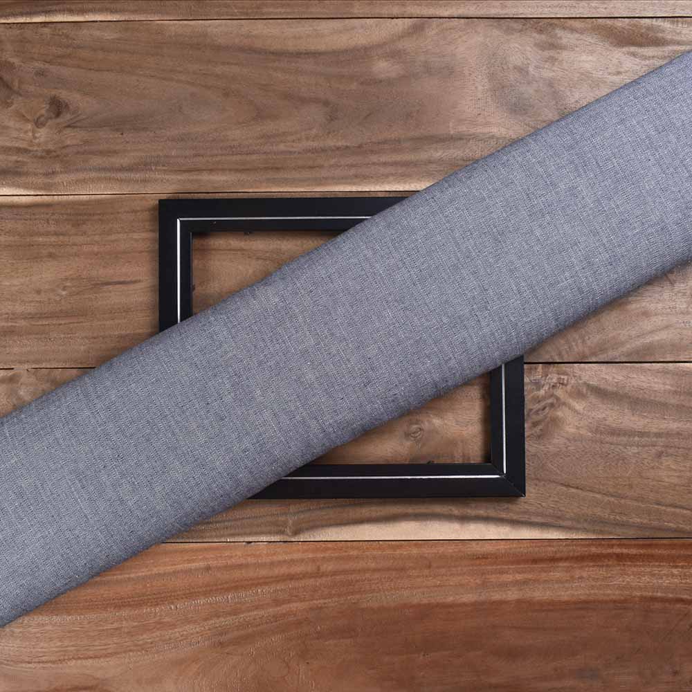 Herringbone Grey Twill Pure Cotton 100 GSM Handwoven Fabric