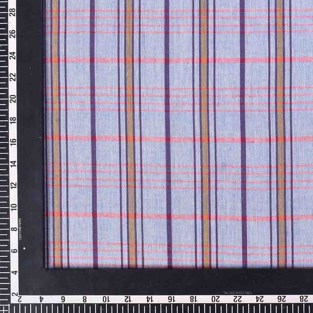 Check Multicolour Pure Cotton 93 GSM Handwoven Fabric