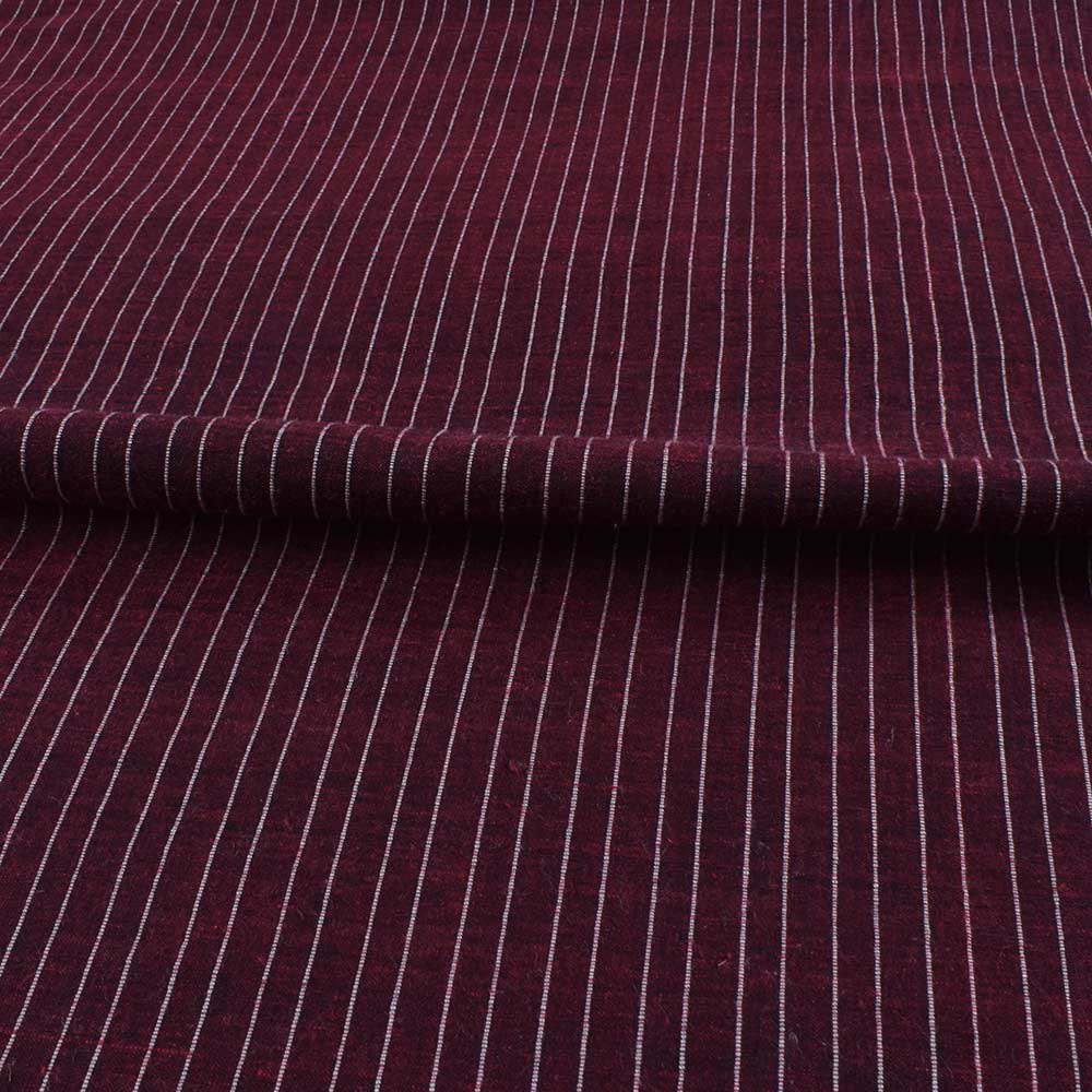 STRIPE RED PURE COTTON 74 GSM HANDWOVEN FABRIC P14