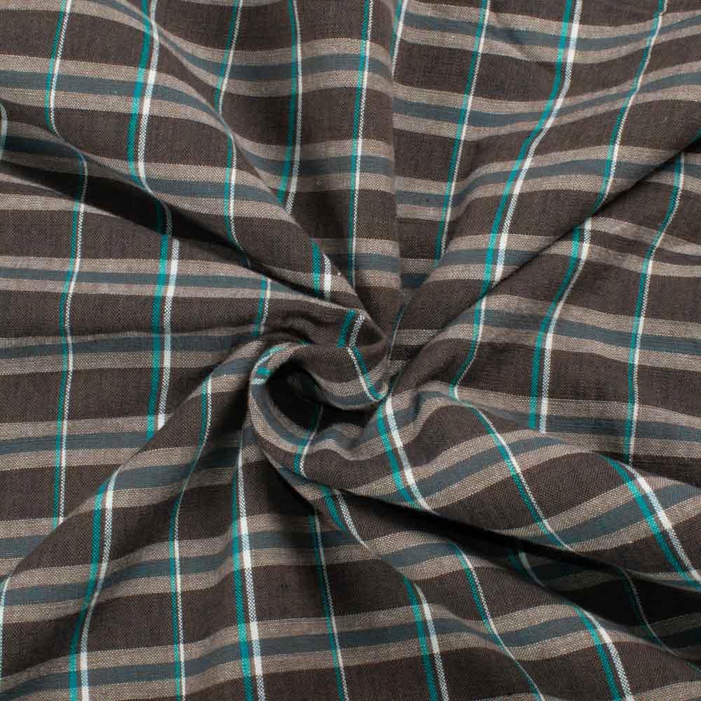 Check Multicolor Pure Cotton 100 GSM Handwoven Fabric 627