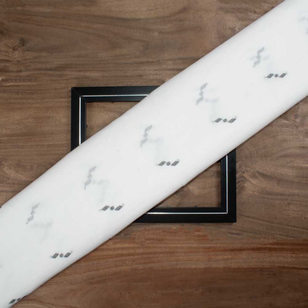 Geometric White Jamdani Pure Cotton 55 GSM Fabric 18