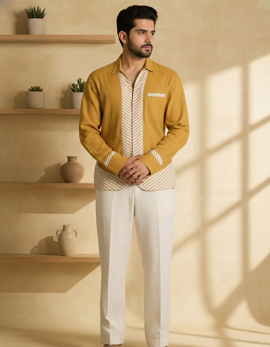 Tailored Co-ord With Soft Tones And Striking Stripes Kurta