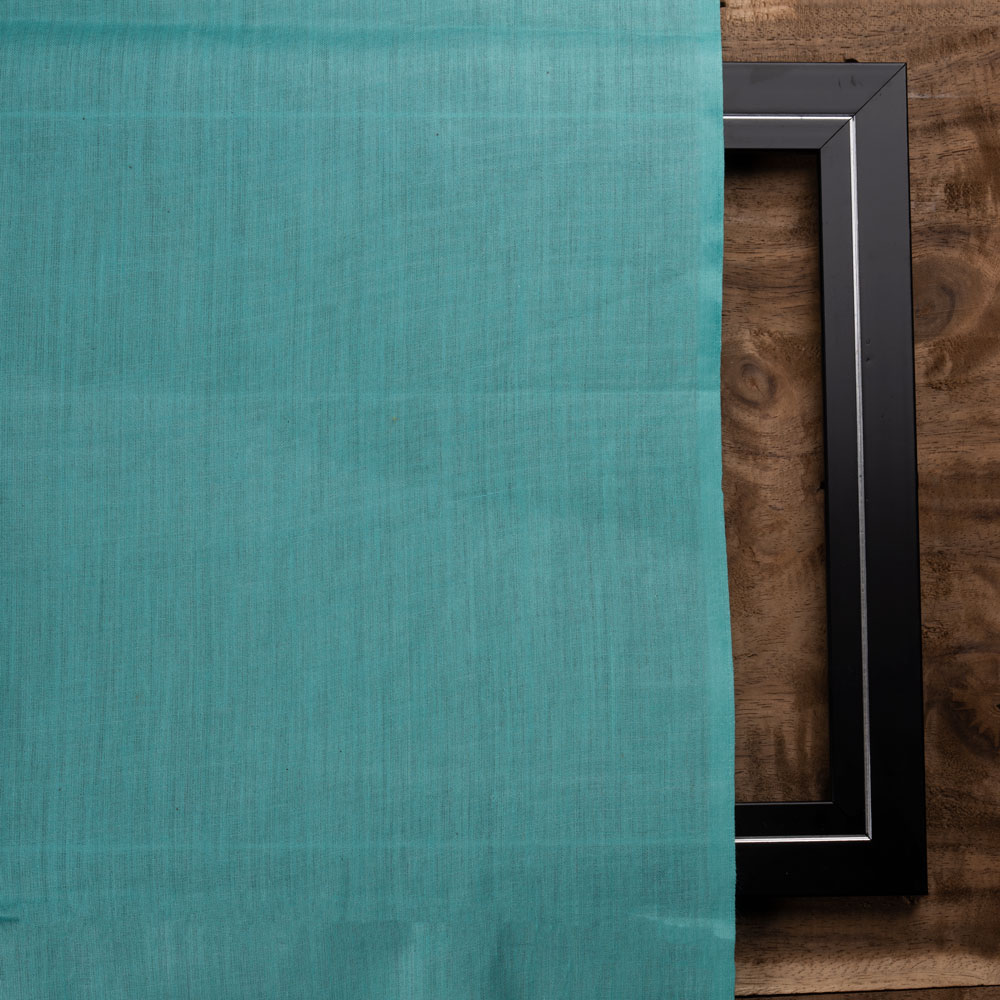 PLAIN TURQUOISE PURE COTTON 92 GSM HANDWOVEN FABRIC