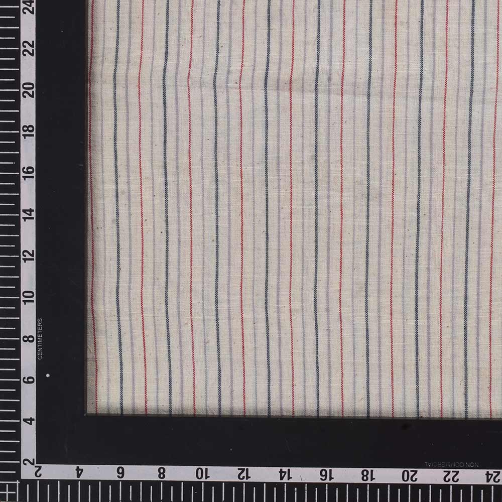 PINSTRIPE CREAM PURE COTTON 105 GSM HANDWOVEN FABRIC