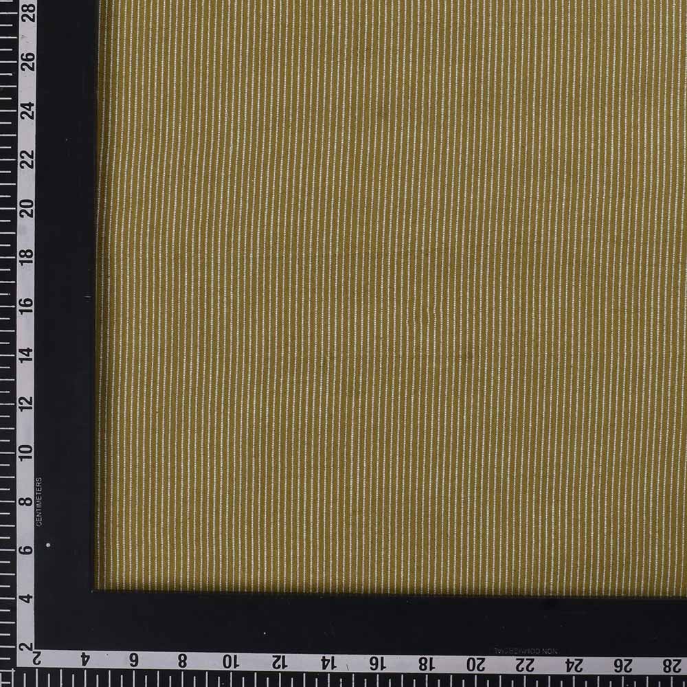 STRIPE MUSTARD YELLOW PURE COTTON 90 GSM HANDWOVEN FABRIC