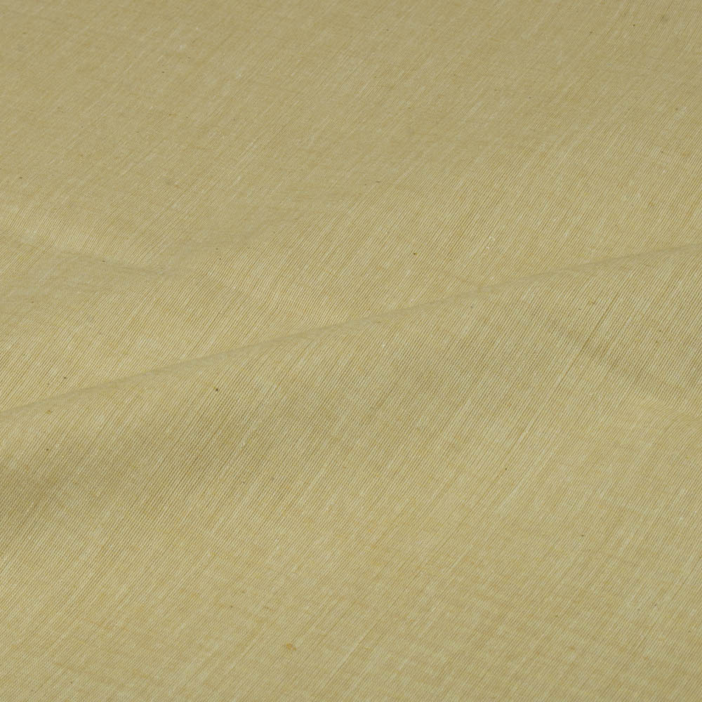 Chambray Pastel  YELLOW Pure Cotton Handwoven Fabric 