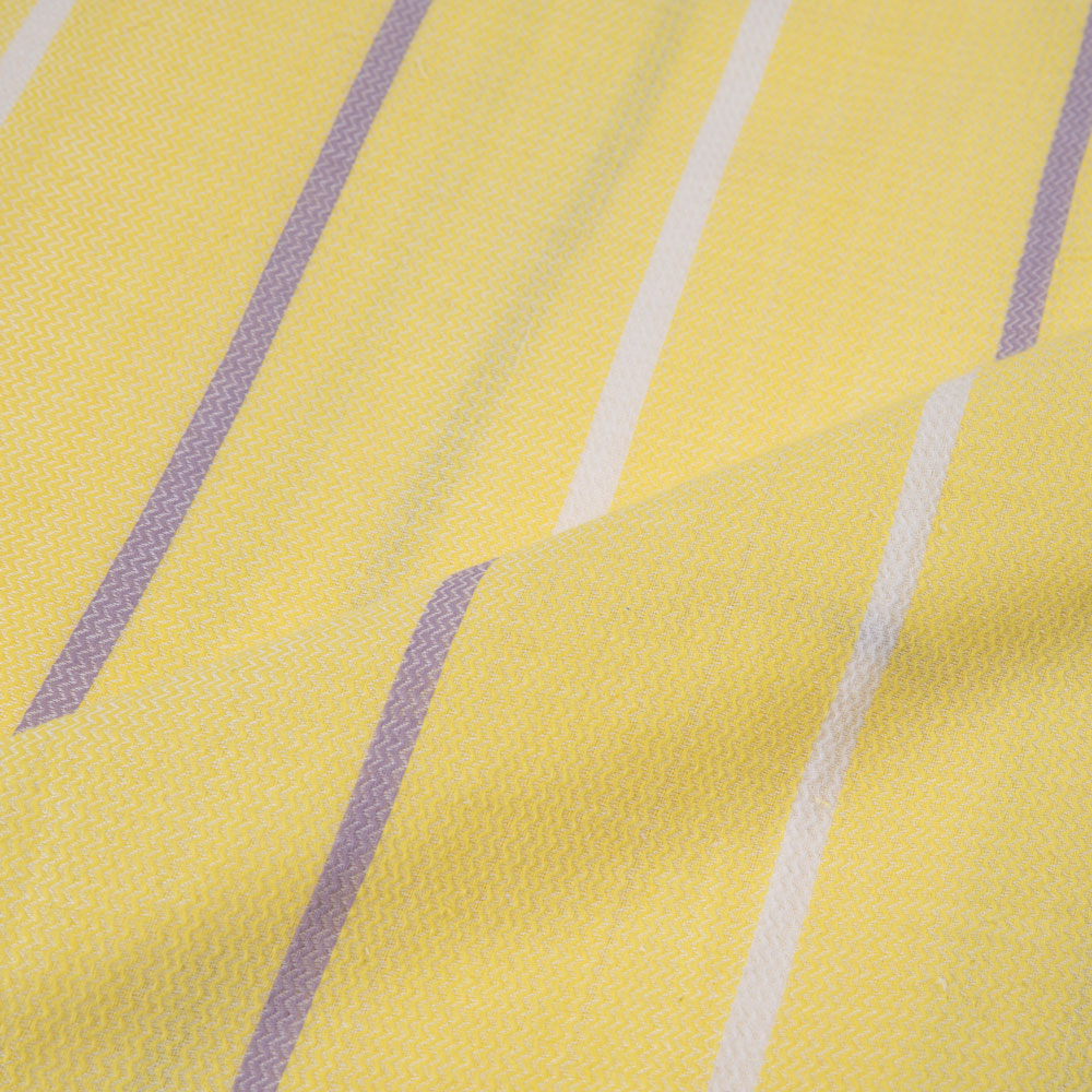 STRIPE YELLOW JACQUARD MERCERISED COTTON 103 GSM FABRIC