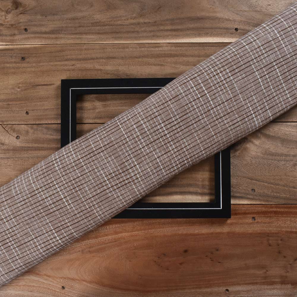 Check Brown & White Khadi Cotton 98 GSM Handwoven Fabric
