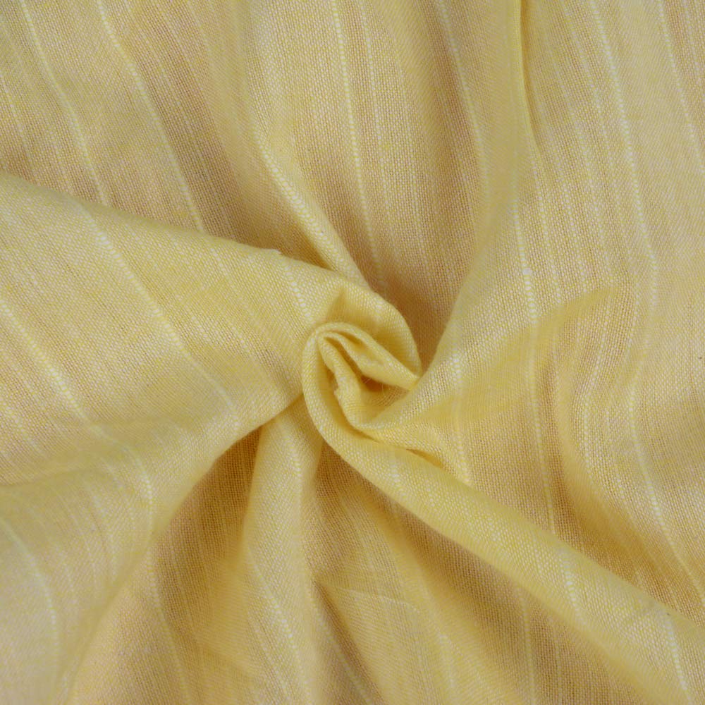 Stripe Yellow Pure Cotton 80 GSM Handwoven Fabric