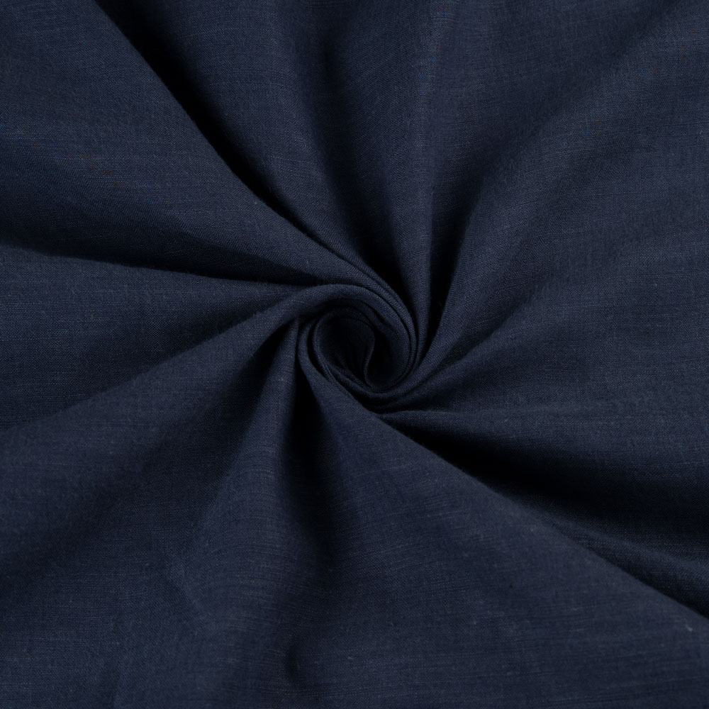 Plain Navy Blue Khadi Cotton 69 GSM Handwoven Fabric