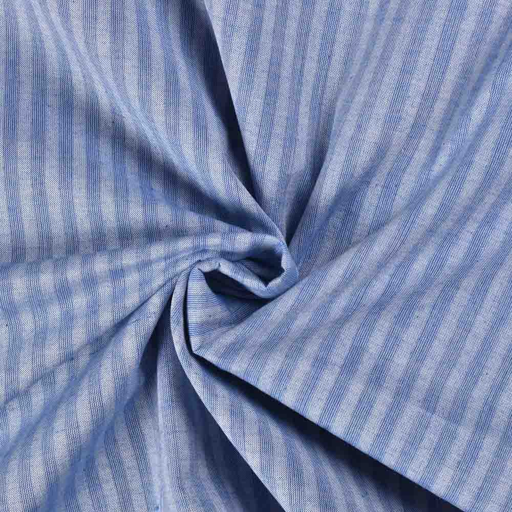 Stripe Blue Pure Cotton 85 GSM Handwoven Fabric