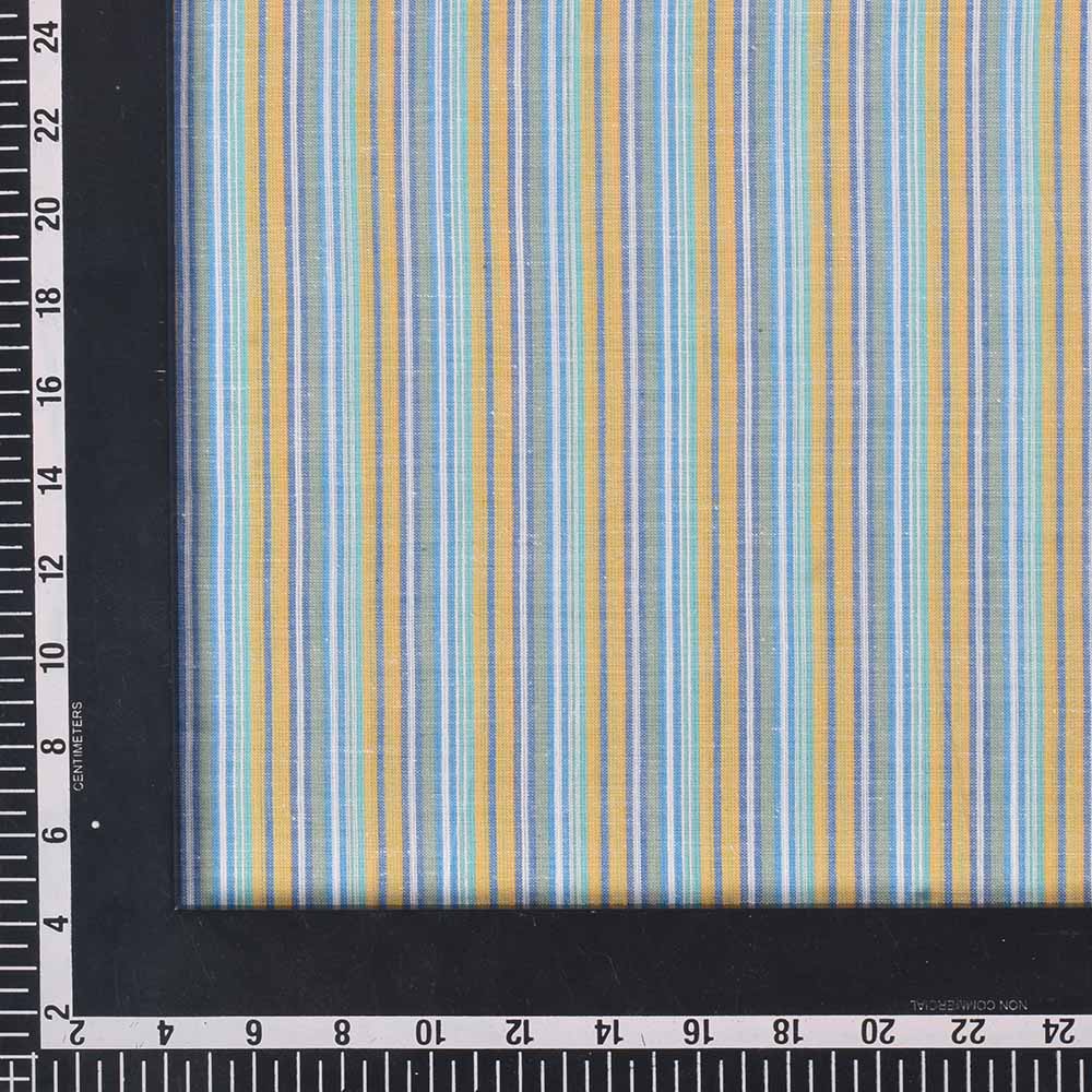 Stripe multicolour khadi cotton 68 Gsm handwoven fabric